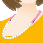リボン付ロングネックレスアップ